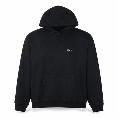 Levi's Men's Black Relaxed Pullover Hoodie L Fleece Logo