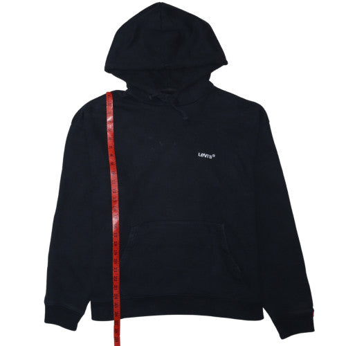 Levi's Men's Black Relaxed Pullover Hoodie L Fleece Logo