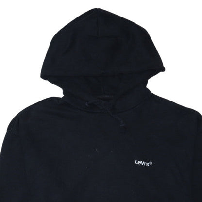 Levi's Men's Black Relaxed Pullover Hoodie L Fleece Logo
