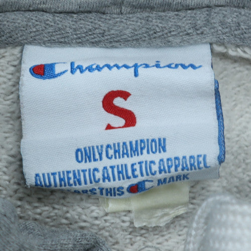 Champion Men’s Grey Full Zip Hoodie S Logo Cotton Long Sleeve