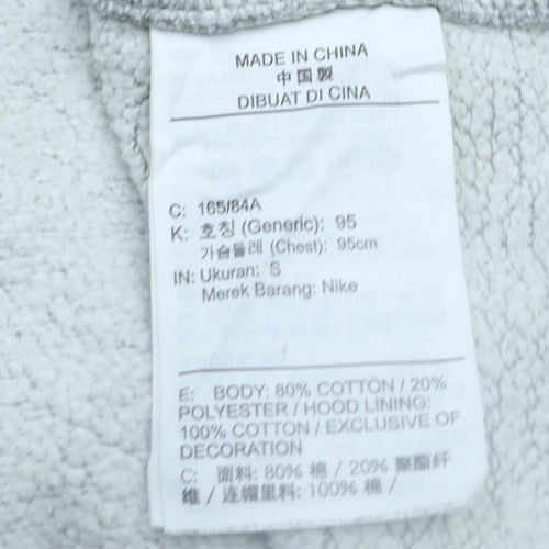 Nike Men's Grey Pullover Hoodie Small Fleece Regular Fit