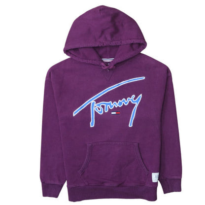 Tommy Jeans Womens Purple XS Pullover Hoodie with Logo Print