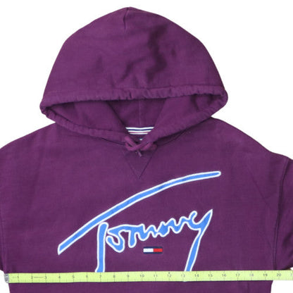 Tommy Jeans Womens Purple XS Pullover Hoodie with Logo Print
