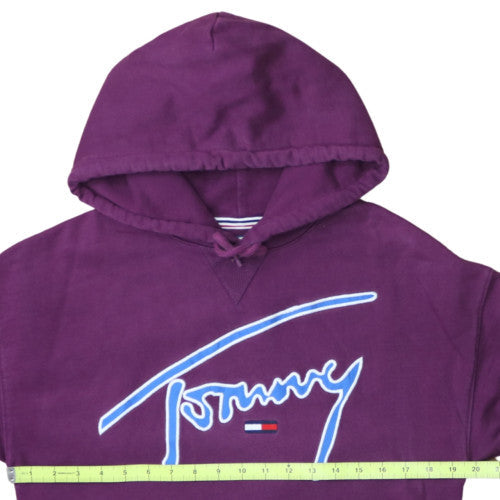 Tommy Jeans Womens Purple XS Pullover Hoodie with Logo Print