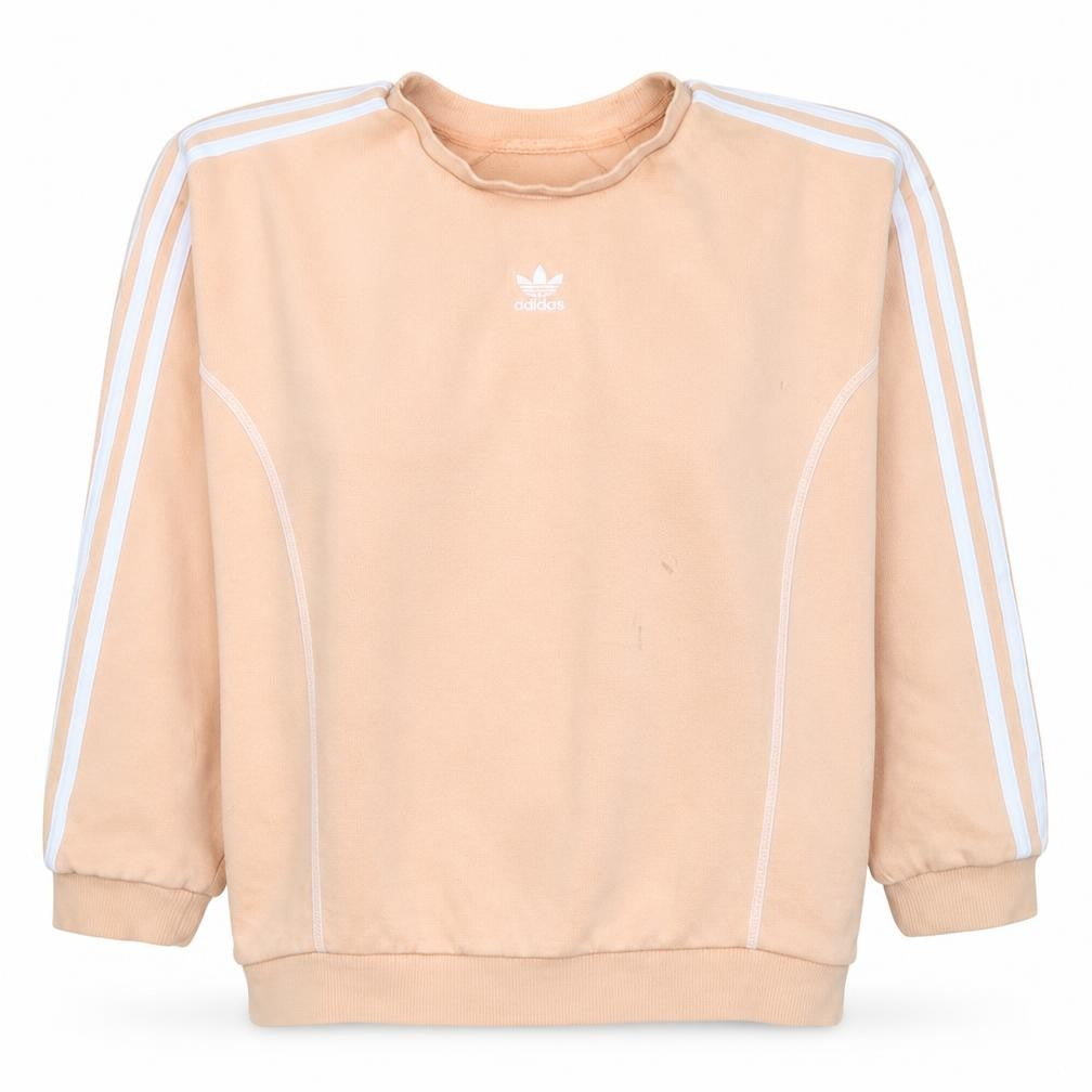 Adidas Women Beige Crew Neck Pullover Sweatshirt Size 10