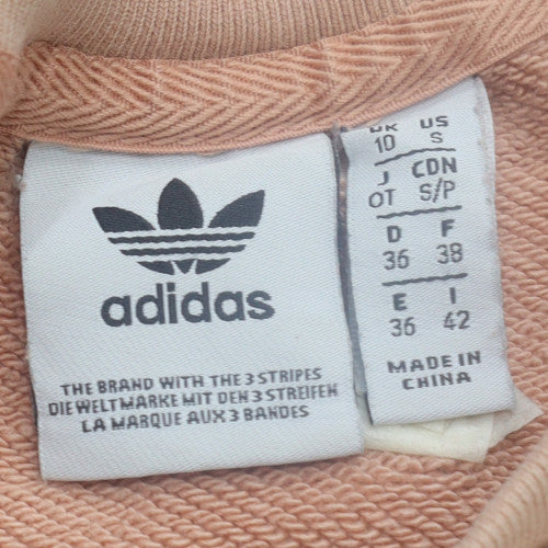 Adidas Women Beige Crew Neck Pullover Sweatshirt Size 10