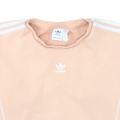 Adidas Women Beige Crew Neck Pullover Sweatshirt Size 10
