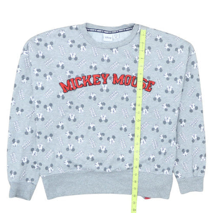 Disney Women Grey Mickey Mouse Pullover Sweatshirt Size S 10/12