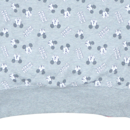 Disney Women Grey Mickey Mouse Pullover Sweatshirt Size S 10/12