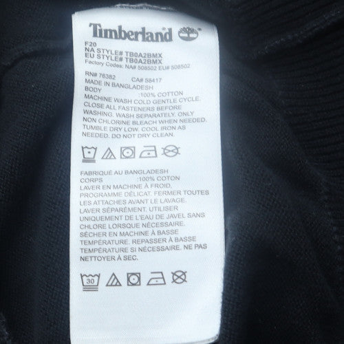 Timberland Men's Black Cotton 1/2 Zip Jumper Size L
