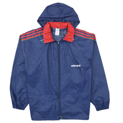 Adidas Men's Blue Retro Hooded Windbreaker Jacket Size S 38in