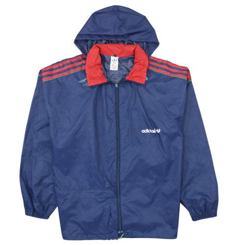 Adidas Men's Blue Retro Hooded Windbreaker Jacket Size S 38in