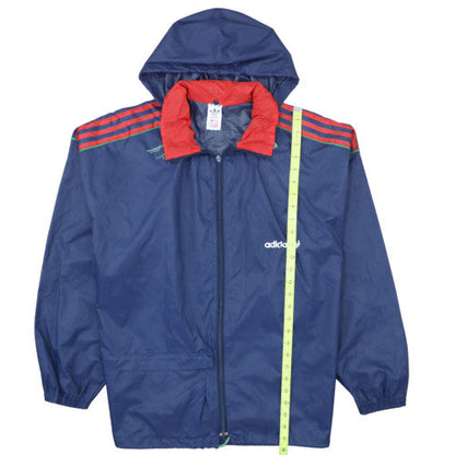 Adidas Men's Blue Retro Hooded Windbreaker Jacket Size S 38in