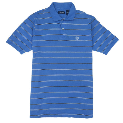 Chaps Men's Blue Striped Cotton Polo Shirt LT Big & Tall