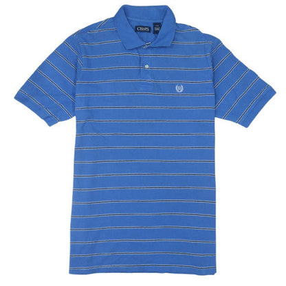 Chaps Men's Blue Striped Cotton Polo Shirt LT Big & Tall