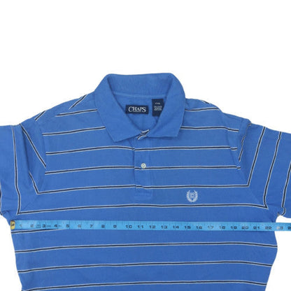 Chaps Men's Blue Striped Cotton Polo Shirt LT Big & Tall