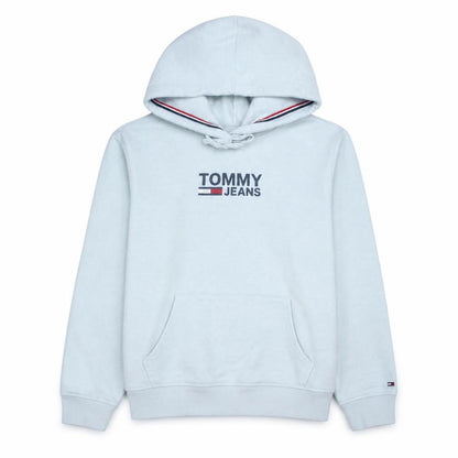 Tommy Jeans Men's White Pullover Hoodie M Logo Fleece Sweatshirt