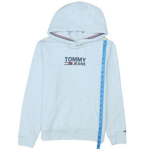 Tommy Jeans Men's White Pullover Hoodie M Logo Fleece Sweatshirt