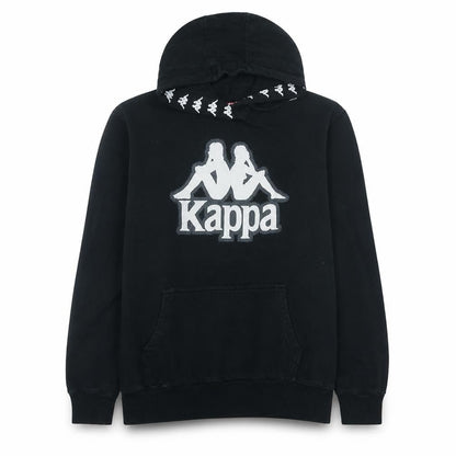 Kappa Men’s Black XL Pullover Hoodie with Logo Print
