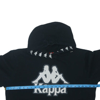 Kappa Men’s Black XL Pullover Hoodie with Logo Print