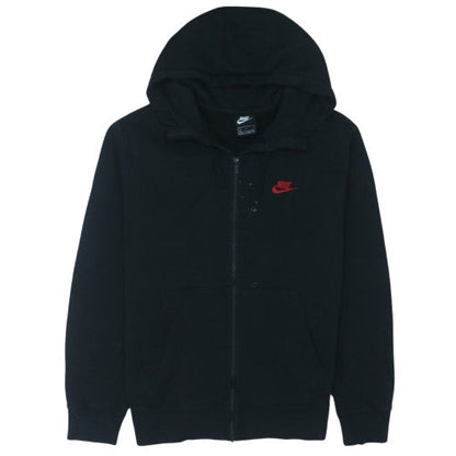 Nike Men's Black Full Zip Hoodie L Regular Logo Fleece