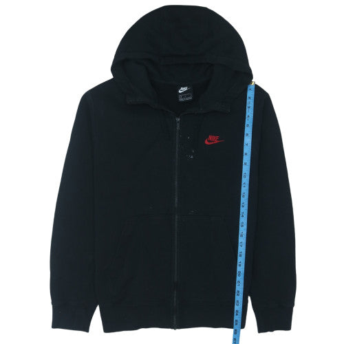 Nike Men's Black Full Zip Hoodie L Regular Logo Fleece