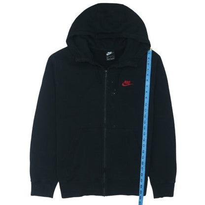 Nike Men's Black Full Zip Hoodie L Regular Logo Fleece