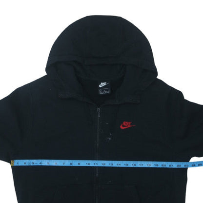 Nike Men's Black Full Zip Hoodie L Regular Logo Fleece