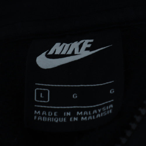 Nike Men's Black Full Zip Hoodie L Regular Logo Fleece