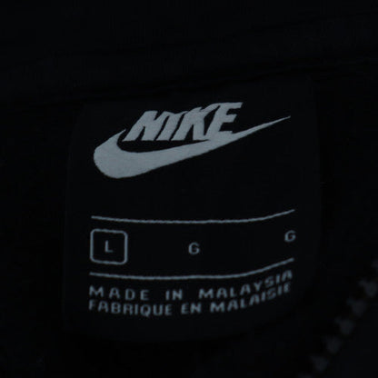 Nike Men's Black Full Zip Hoodie L Regular Logo Fleece