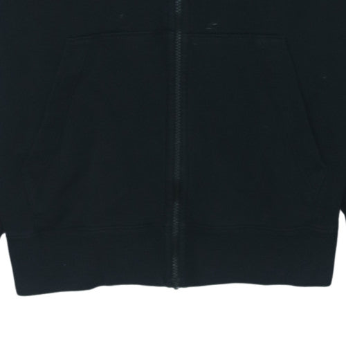 Nike Men's Black Full Zip Hoodie L Regular Logo Fleece