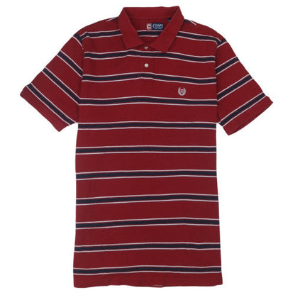 Chaps Men's Red Striped Cotton Polo Shirt XL Short Sleeve Classic Fit