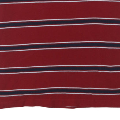 Chaps Men's Red Striped Cotton Polo Shirt XL Short Sleeve Classic Fit