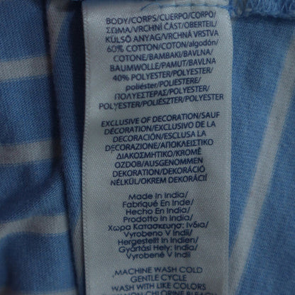 Chaps Men’s Blue Striped Polo Shirt L Cotton Blend Short Sleeve