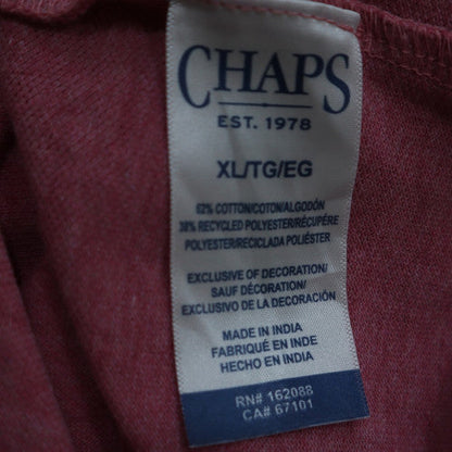 Chaps Men's Pink XL Polo Shirt Cotton Blend Classic Fit