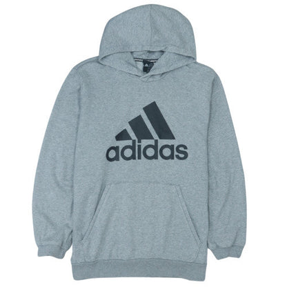 Adidas Men’s Grey XL Pullover Hoodie with Logo Print