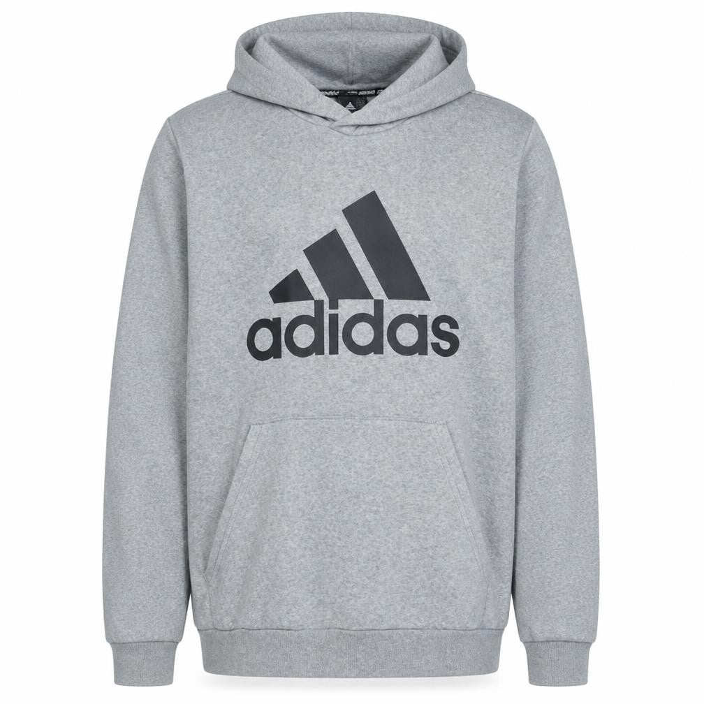 Adidas Men’s Grey XL Pullover Hoodie with Logo Print