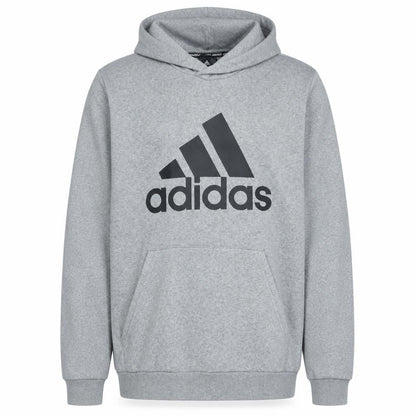 Adidas Men’s Grey XL Pullover Hoodie with Logo Print