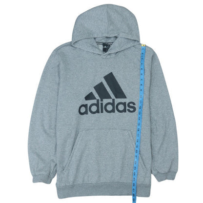 Adidas Men’s Grey XL Pullover Hoodie with Logo Print