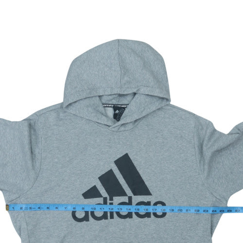 Adidas Men’s Grey XL Pullover Hoodie with Logo Print