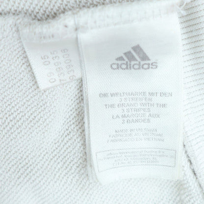 Adidas Women White Full Zip Hoodie L Logo Hooded Sweatshirt