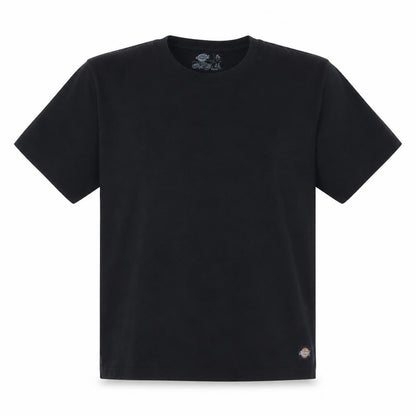 Front view of Dickies unisex adults black xl basic crew neck cotton t-shirt