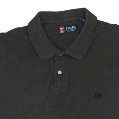 Chaps Men's Black XL Cotton Short Sleeve Polo Shirt
