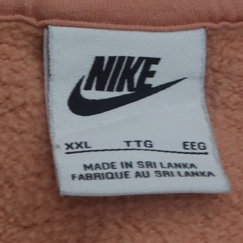 Nike Womens Pink Pullover Hoodie XX-Large Cotton Blend Casual