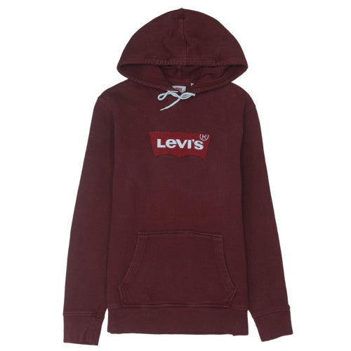 Levi's Men's Red Pullover Hoodie M Logo Graphic Fleece Sweatshirt