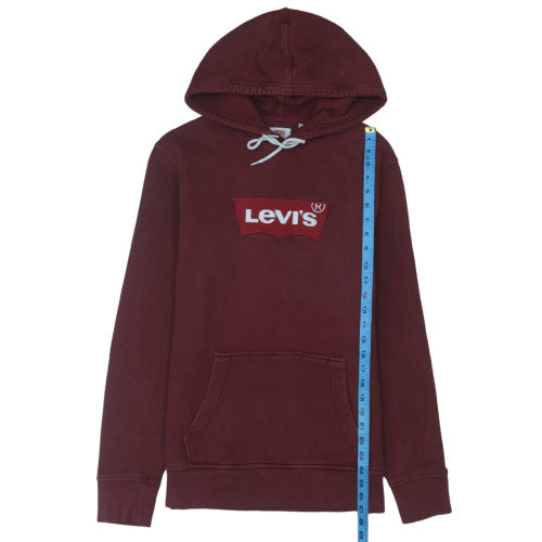 Levi's Men's Red Pullover Hoodie M Logo Graphic Fleece Sweatshirt