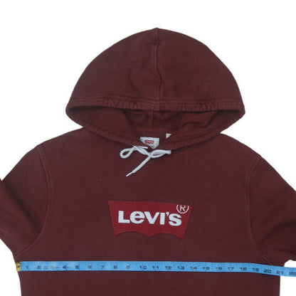 Levi's Men's Red Pullover Hoodie M Logo Graphic Fleece Sweatshirt