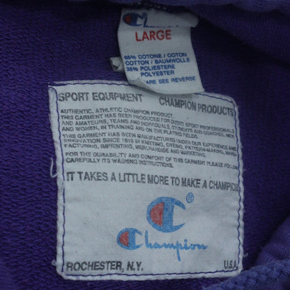 Champion Women's Purple Large Pullover Hoodie Sweatshirt Cotton Blend