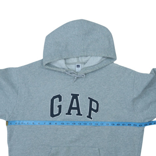 GAP Mens Grey Pullover Hoodie L Logo Design Cotton Blend