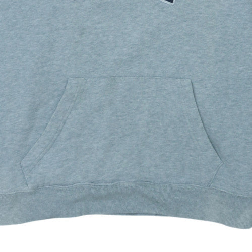 GAP Mens Grey Pullover Hoodie L Logo Design Cotton Blend